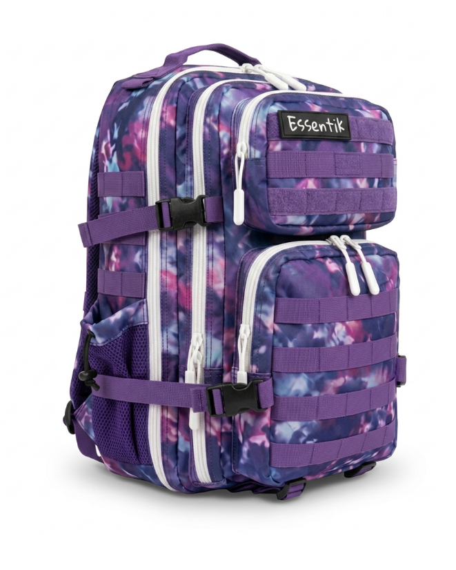 Mochila Tática Essentik 25L - Roxa Camuflada